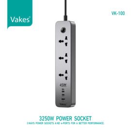Stekkerdoos / Verlengsnoer met USB / C &  Micro Poort / 45W