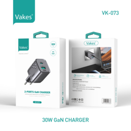 30W met 1 C type en 1 USB poort