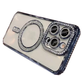 Magnetic Magsafe Diamond Glitter Case - iPhone 16 Pro Max - Blauw