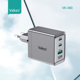 50W met 2 C type en 1 USB poort