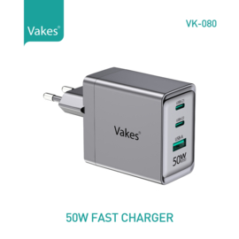 50W met 2 C type en 1 USB poort