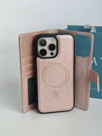 Uitneembare luxe book case 2in1 - Samsung S26 Ultra- Rosegoud