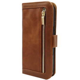 High Quality Book Case Rits - iPhone 15 - Bruin