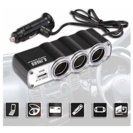 USB Triple Socket Car Charger
