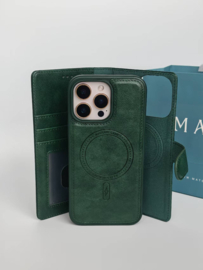 Uitneembare luxe book case 2in1 - iPhone 16 Plus - Groen