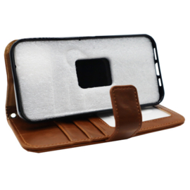 High Quality Book Case Rits - iPhone 15 - Bruin