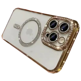 Magnetic Magsafe Diamond Glitter Case - iPhone 16 Pro Max - Goud