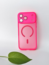 iPhone 17E / 16E back cover sterke MagSafe / camera bescherming Roze Vel