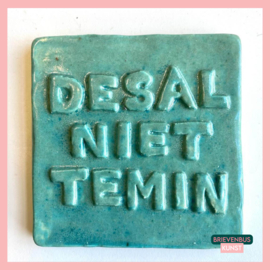 Tegeltje Desalniettemin licht Turquoise