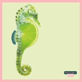 Lime seahorse tegel