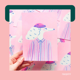 Poodle Riso Print 