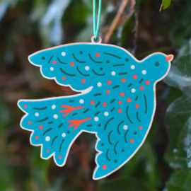 Blauwe vogel hanger