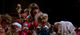 Dolls 1987 Original Production Used Creepy Little Girl Doll in Dress Movie Prop