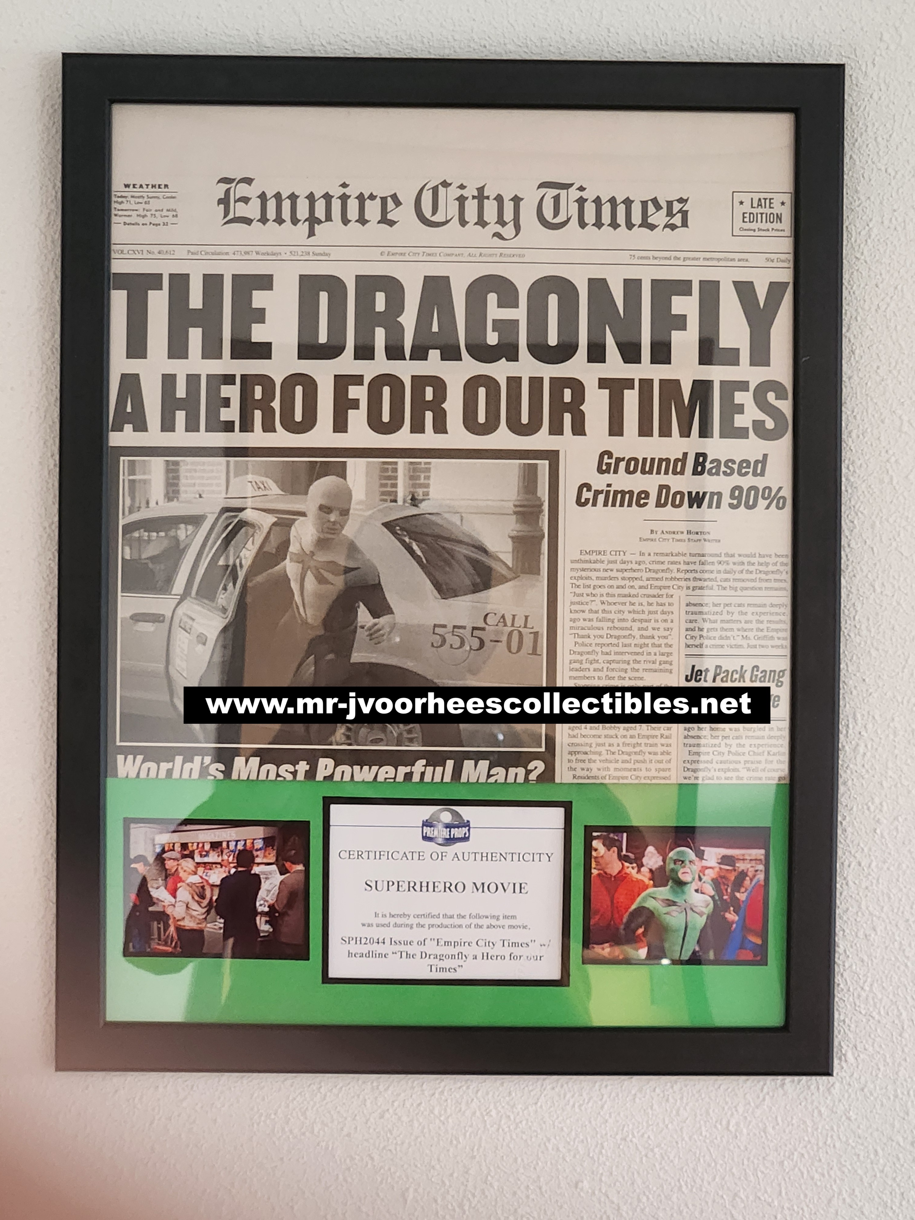 Leslie Nielsen Superhero Movie 2008 Original Screen Used Newspaper Cover Prop