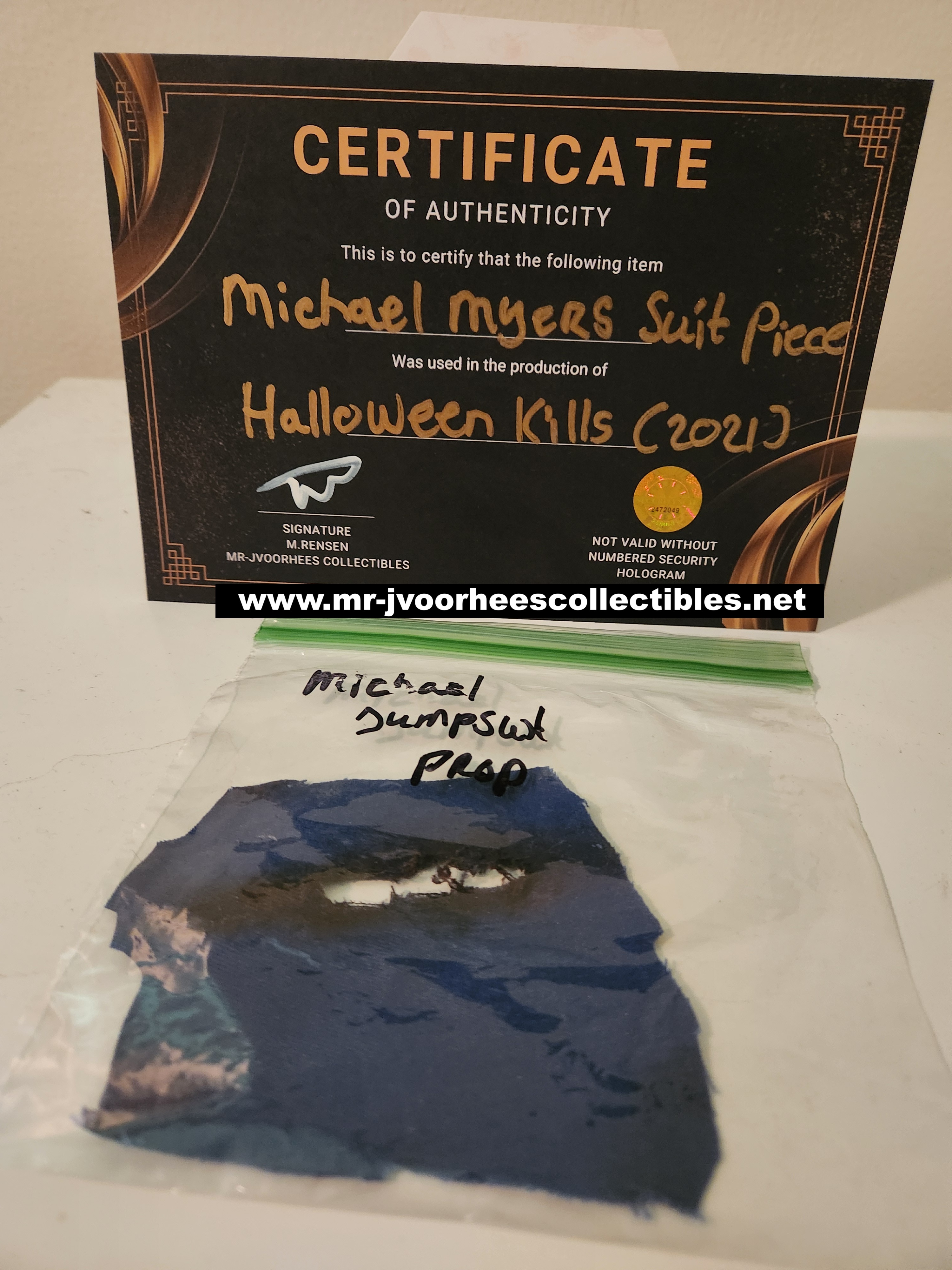 Halloween Kills 2021 Original Production Used Piece Michael Myers Jumpsuit Prop