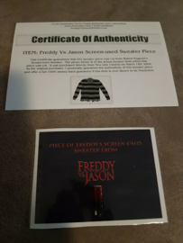 Freddy vs Jason Piece of Freddy's Sweater Screen Used Movie Prop