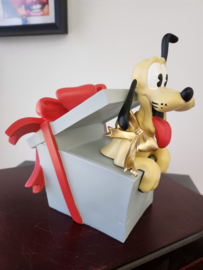 Walt Disney Mickey Mouse Pluto Sitting in Christmas Present Figurine Statue