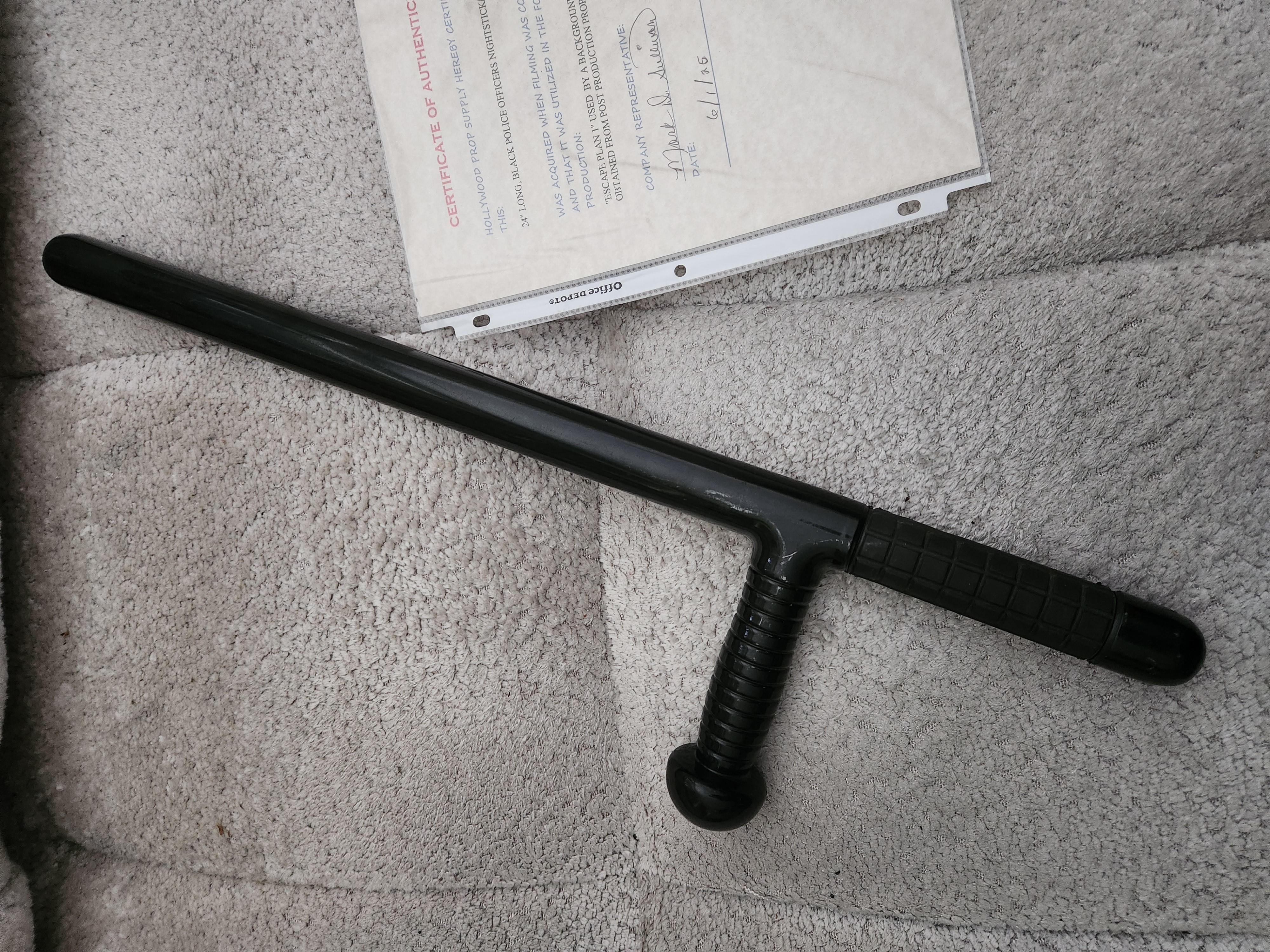Escape Plan 2013 Sylvester Stallone Original Screen Used Night Stick Movie Prop