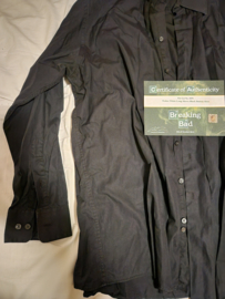 Breaking Bad Original Production Used Walter White Black Button Shirt Movie Prop