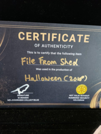 Halloween 2018 Original Production Used Michael Myers File from Shed Movie Prop