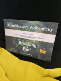 Breaking Bad Original Screen Used Walter White Yellow Kitchen Gloves Movie Prop