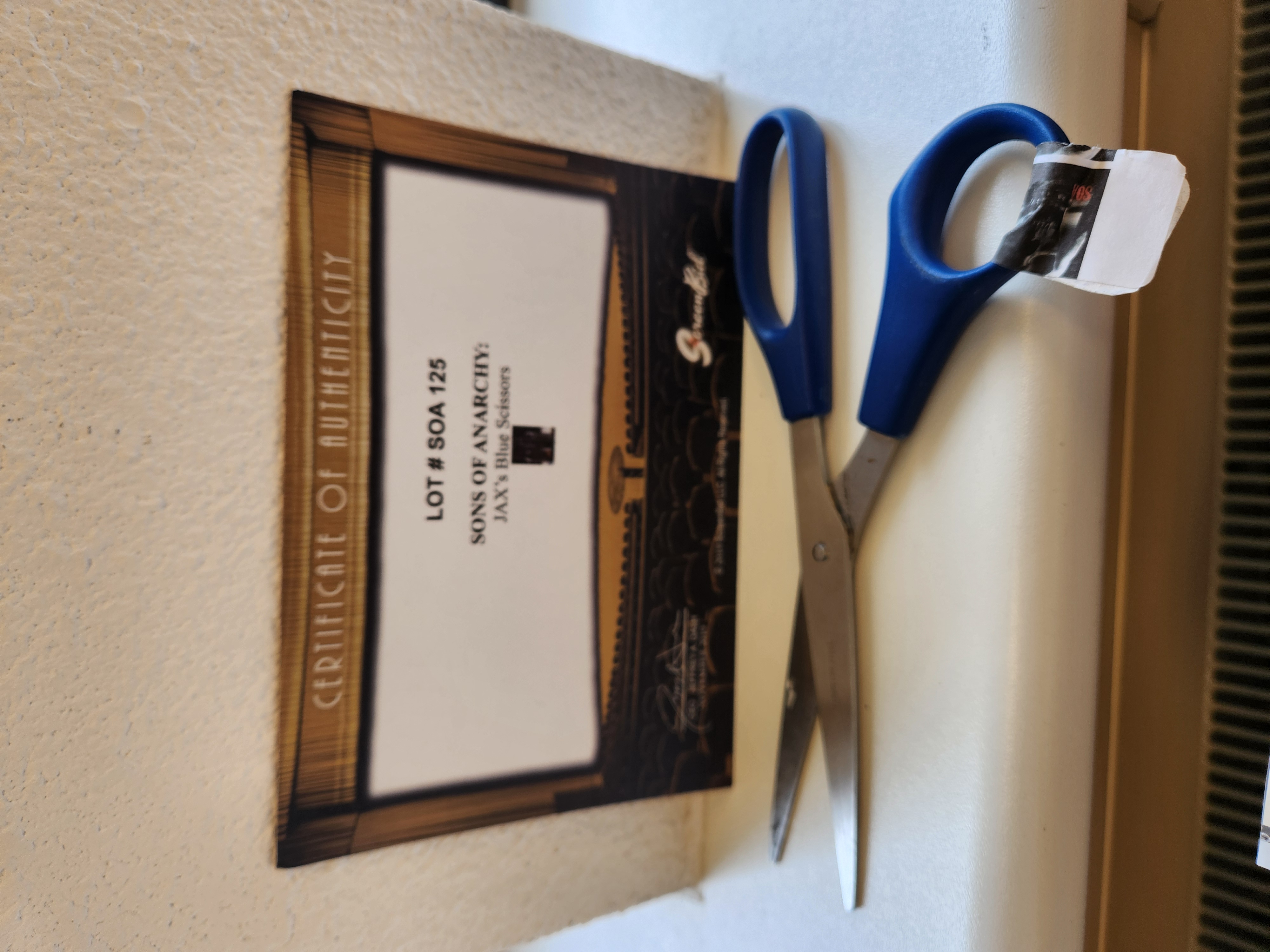 SOA Sons of Anarchy Original Screen Used Jack Teller Jax Blue Scissors Prop