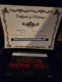 AHS American Horror Story Hotel Original Screen Used Lady Gaga Marriage Certificate Prop