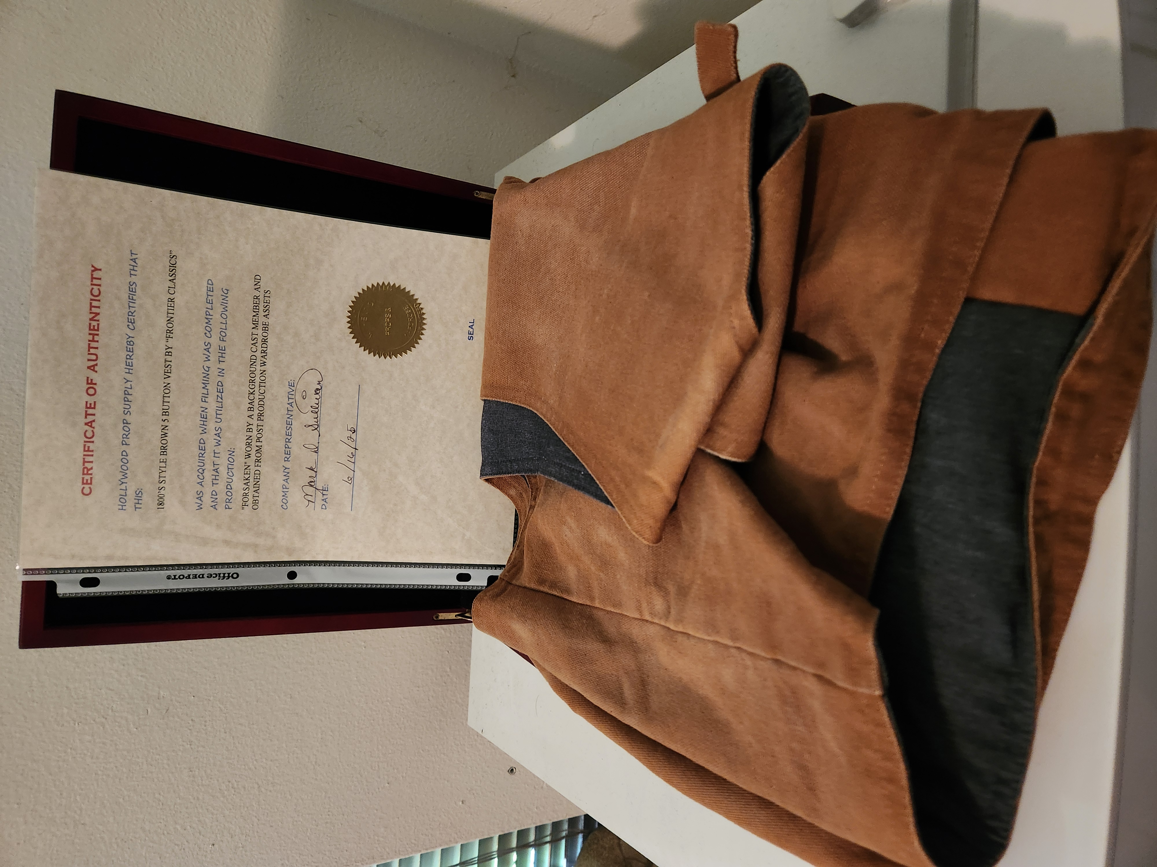 Forsaken 2015 Original Cast Member Western Vest Movie Prop