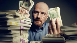 Breaking Bad Original Screen Used Walter White Handled Stack of Cash Movie Prop