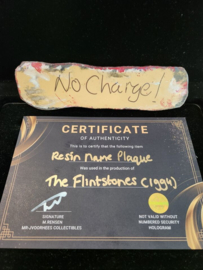 The Flintstones 1994 Original Production Used Name Plaque Prop