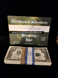 Breaking Bad Original Production Used Walter White Stack of Cash Movie Prop