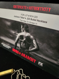 Sons of Anarchy Original Screen Used Jack Teller Jax Bullet Necklace Movie Prop