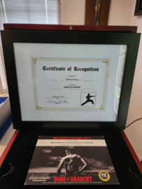 Sons of Anarchy Original Screen Used Wayne Unser Kung Fu Master Certificate Prop
