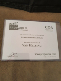 Van Helsing Season 2 Original Production Used Chair Back