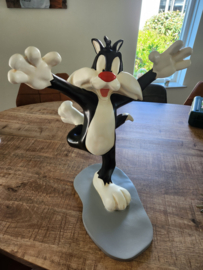 Looney Tunes Sylvester Running After Tweety Big Vintage Figurine Statue