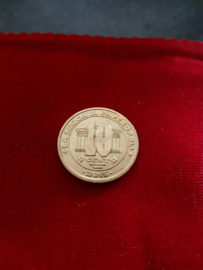 Walt Disney Scrooge McDuck 10 Cent Italian Bank 24K Plated Coin