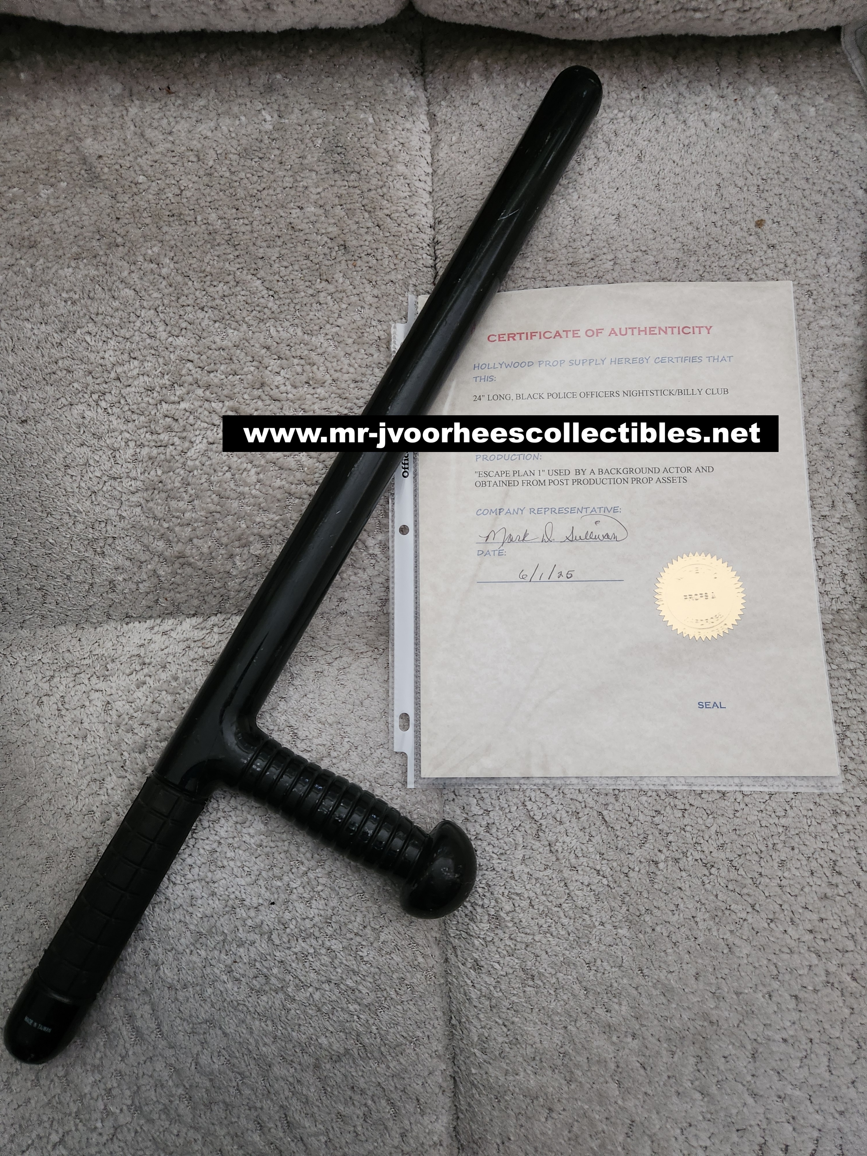 Escape Plan 2013 Sylvester Stallone Original Screen Used Night Stick Movie Prop