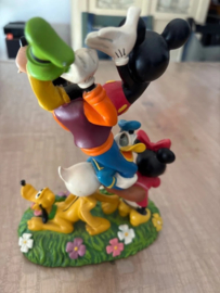 Walt Disney Donald Duck Goofy Mickey Mouse Totem Figurine Photo Frame Statue
