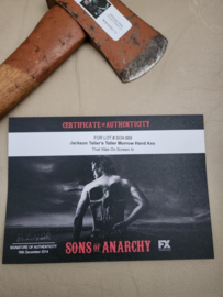 Sons of Anarchy Original Screen Used Jack Teller Jax Hand Axe Weapon Movie Prop