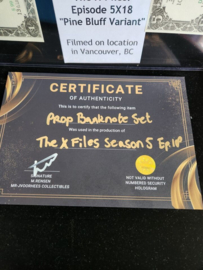 The X Files Season 5 Epsiode 18 Original Production Used Banknote Set Movie Prop
