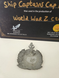 Brad Pitt World War Z 2013 Original Screen Used Ship Captain Cap Badge Prop