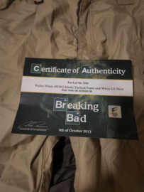Breaking Bad Walter White Original Screen Used Worn Khaki Pants and Shirt Prop