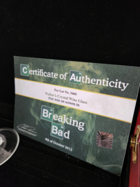 Breaking Bad Original Screen Used Walter White Crystal Wine Glass Movie Prop