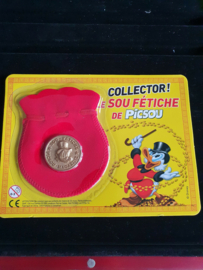 Walt Disney Scrooge McDuck One Picsou Brass Magazine Coin in Card