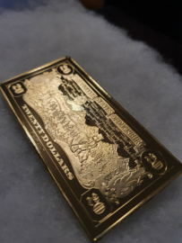 Walt Disney Scrooge McDuck $20 Goldrush Gold LE Banknote Bar Coin in Display