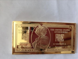 Walt Disney Scrooge McDuck $5 Duckburg Gold Banknote LE Bar Coin