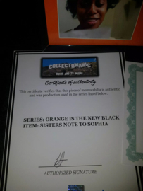 Orange is the New Black Original Screen Used Jail Prison Note Movie Prop