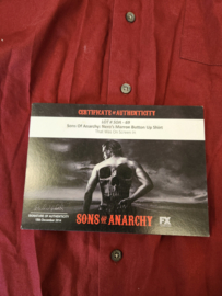 SOA Sons of Anarchy Original Screen Used Nero Marron Button Up Shirt Movie Prop