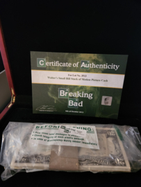 Breaking Bad Original Production Used Walter White Stack of Cash Small Bill Prop