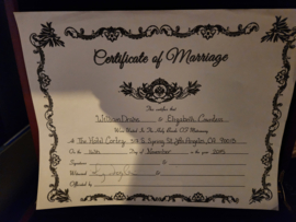 AHS American Horror Story Hotel Original Screen Used Lady Gaga Marriage Certificate Prop